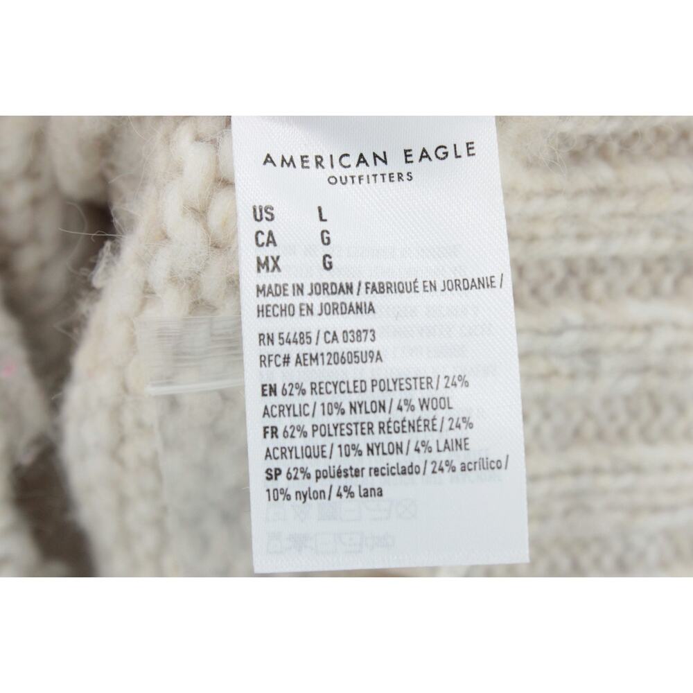 American Eagle Striped Cardigan Sweater Women's L Retro Hip Knit Button Up Crop - Picture 7 of 8